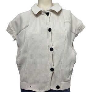 Böhme white knit button down sweater